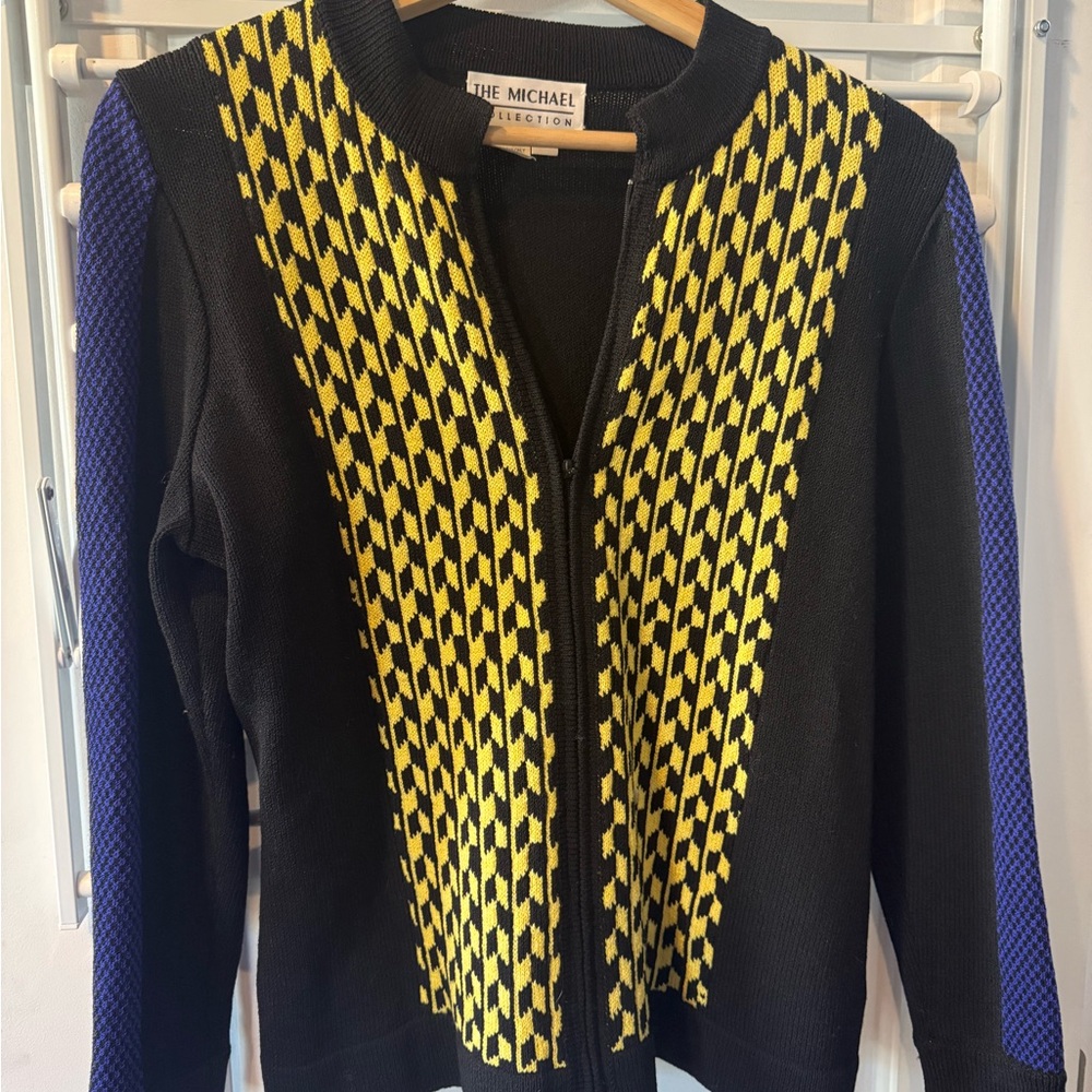 Michael Kors Black and Yellow Cardigan VTG